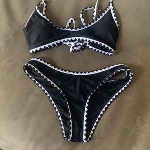 Shein black and white swim set
